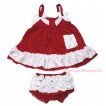 Hot Red White Swing Top White Bow matching Panties Bloomers SP34